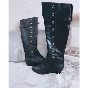 Black Jessica Simpson Knee High Pirate Boots 🏴‍☠️